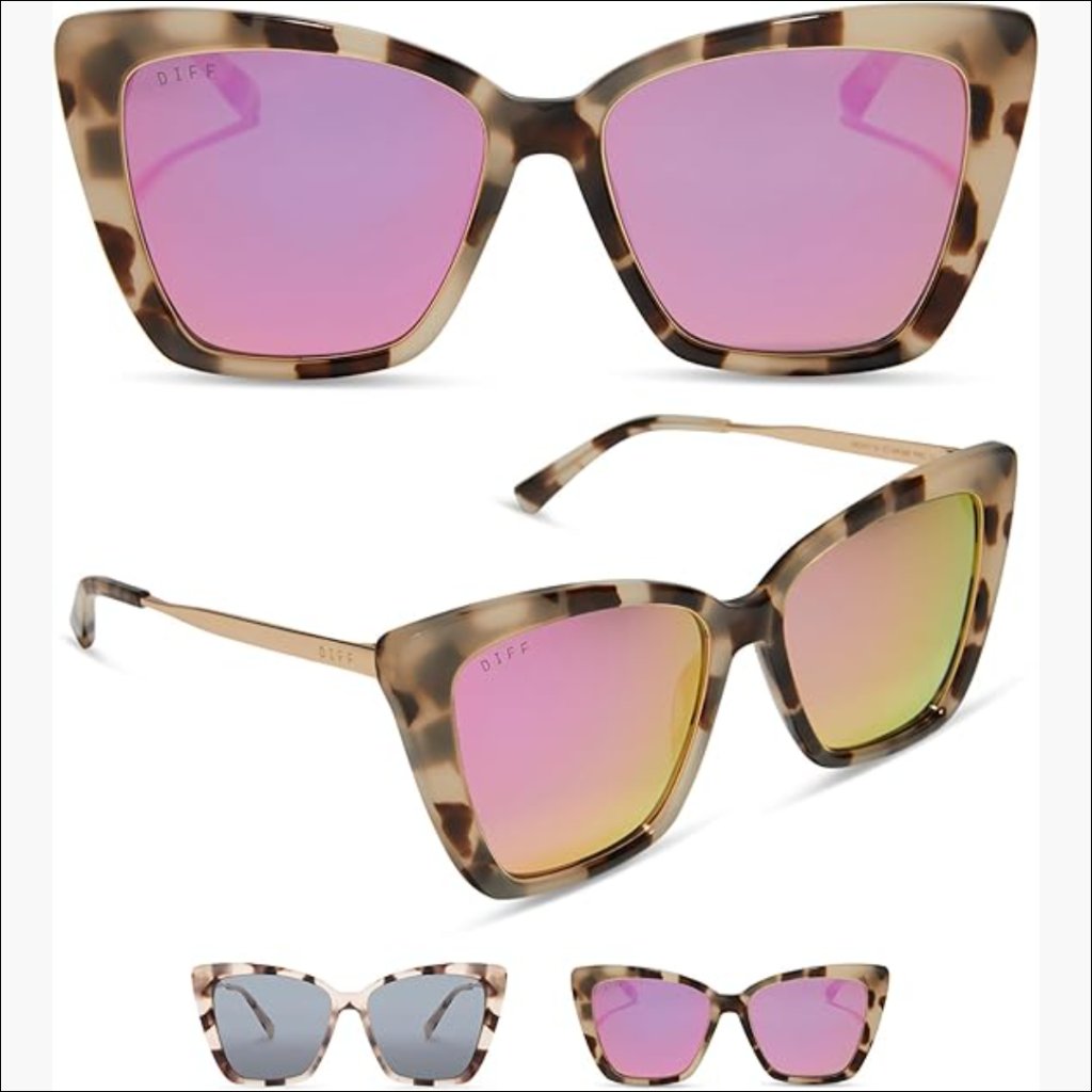 Oversized Cat Eye Sunglasses With Handcut Acetate & Stainless Steel Frame